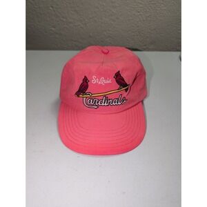 VINTAGE St Louis Cardinals Nylon Hat Snap Back Pink MLB Baseball 90s